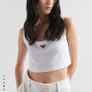 PRADA White  Jersey top - NEW! AUTHENTIC!